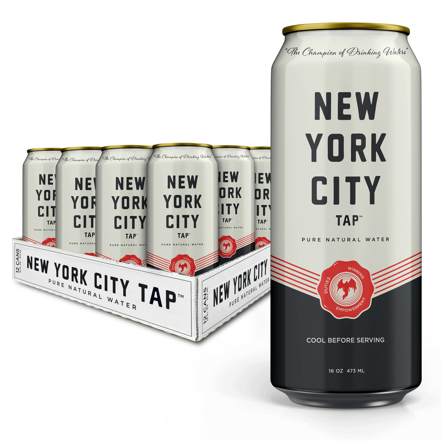 12 pack- 16oz cans - NEW YORK CITY TAP WATER