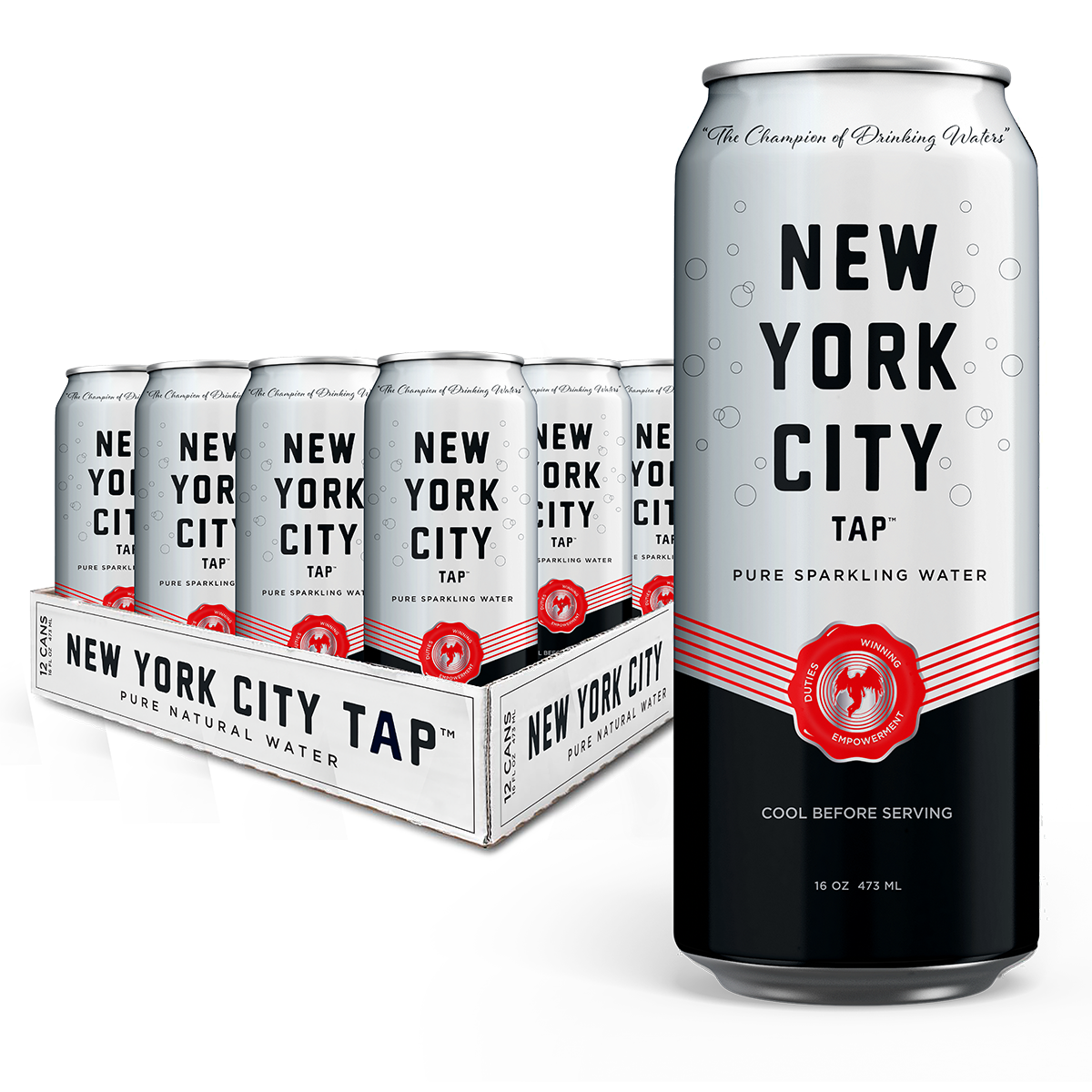 New York City Tap Sparkling Water - Pure Natural Sparkling Water (Case of 12)